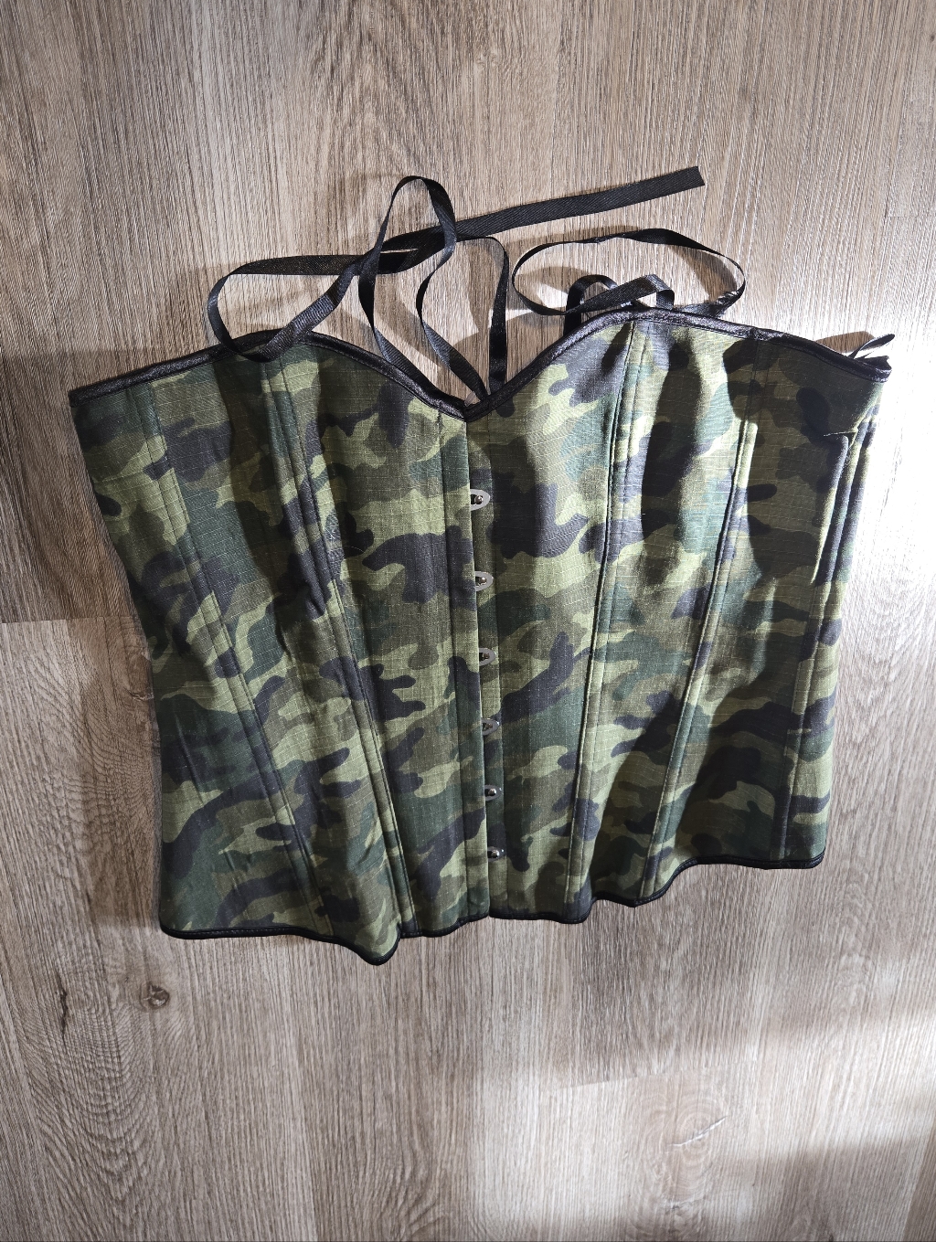 Camo Bustier Corset Top  Green Camo